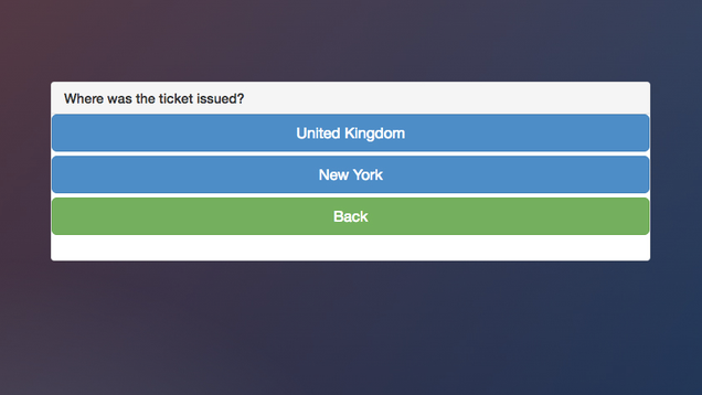 DoNotPay walks users through the process of challenging parking tickets using multiple choice questions.
